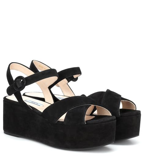 prada sandals farfetch|prada black suede platform sandals.